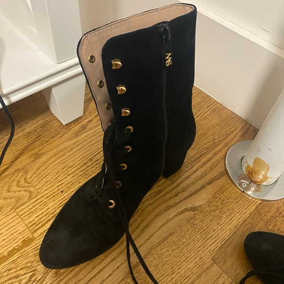 Stuart Weitzman Suede Block Heel Booties - Picture 6 of 7